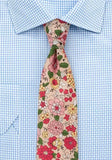 Cravata florala barbati floare bumbac nud