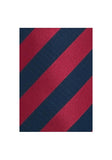 Cravata elastica in dungi rosu mediu bleumarin