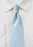 Cravata distincta pentru copii in aspect paisley, albastru deschis