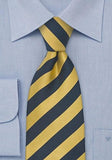 Cravată pentru copii cu dungi galbene albastre - Cravatepedia