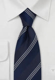 Cravata albastru bluemarin cu dungi
