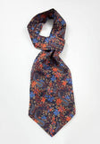 Cravata, Ascot, albastru inchis cu flori