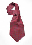Cravata, Ascot, in carouri de, roșu închis, albastru închis