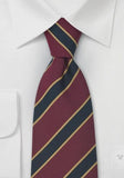 Cravata bristol rosu, auriu - bleumarin