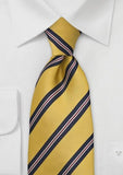 Cravata regimentala,in culoare, mustar