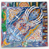 Eșarfă matase de dama cu design abstract, 90 x 90 cm