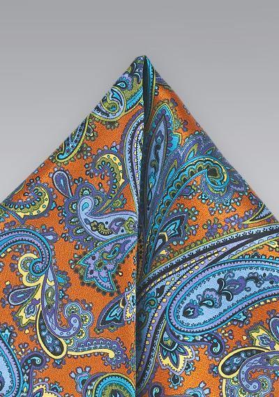 Esarfa orange model paisley--Cravate Online