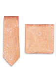 Set cravată și batistă Paisley caise