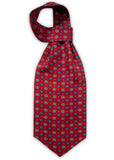 Ascot cu ornamente (roșu / albastru-bej)