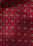 Ascot cu ornamente (roșu / albastru-bej)