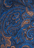 Cravată bărbătească cu paisley în maro și regal