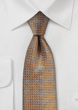 Cravata de matase texturata in bronz