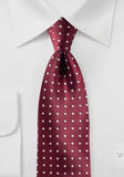 Cravată Bordeaux cu design tradițional cu puncte