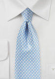 Cravată de afaceri albastru pulbere alb perlat suprafață grilă