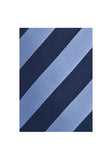 Cravată Clip-On cu agrafă design în dungi bleumarin