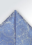 Batistă de buzunar cu motiv paisley (albastru gheață-gri perlat)
