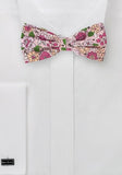 Papion roz fard din bumbac cu papion cu motiv floral