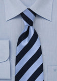 Cravată elastică cu design în dungi bleumarin