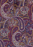 Cravată bărbătească, model paisley, vișiniu