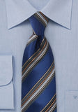 Cravată bărbați cu model în dungi albastru regal