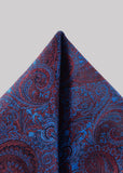 Batistă de buzunar albastru regal cu model paisley strălucitor