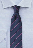 Cravata dungi business bleumarin violet asfalt negru