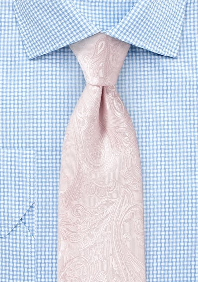 Cravată blush cu model paisley solid