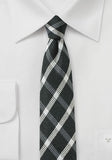 Cravata cu cerneala in carouri negru alb ca zapada cu lana