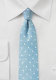 Cravată cu model de puncte în albastru deschis