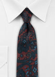 Cravata Paisley burgundy bleumarin