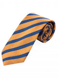 Cravată lungă xxl model dungi albastru portocaliu