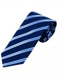 Cravată lunga XXL cu dungi ultramarin albastru gheață