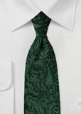 Cravată în stil paisley, verde închis