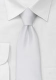 Cravată Clip-On, Alba, cu agrafă din microfibră albă