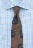 Cravată paisley din bumbac moca Cravată cu model paisley în maro capuccino