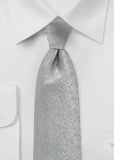 Cravată business XXL cu model Paisley, gri, ton pe ton
