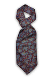 Eșarfă Ascot cu motiv paisley în Bordeaux