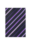 Cravată neagră linii violet