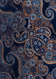 Batistă de buzunar din mătase albastru închis cu model paisley