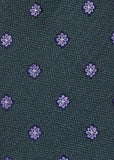 Cravată de mătase cu model floral (verde închis)