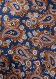 Eșarfă de mătase cu motiv paisley jucăuș (bleumarin)