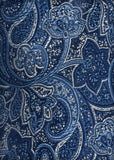 Papion cu nod individual - model paisley albastru închis
