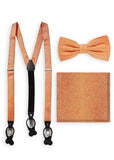 Set: papion pentru bărbați, batista decorativă și bretele portocalii