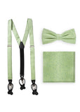 Set: papion barbatesc, batista si bretele de culoare verde deschis