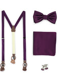 Set: Mov, bretele, papion, batista si butoni mov Set bretele cu accesorii asortate
