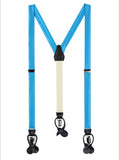 Set: Bretele, papion, batista si butoni cyan Set bretele cu accesorii asortate