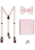 Set asortat: bretele, fundita, batista si butoni in roz pal