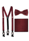 Set: papion, batista cavaler si bretele in rosu Set elegant roșu pestriț