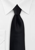 Cravată din satin XXL, negru intens