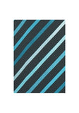 Cravata XXL cu design in dungi, negru noapte, albastru-verde